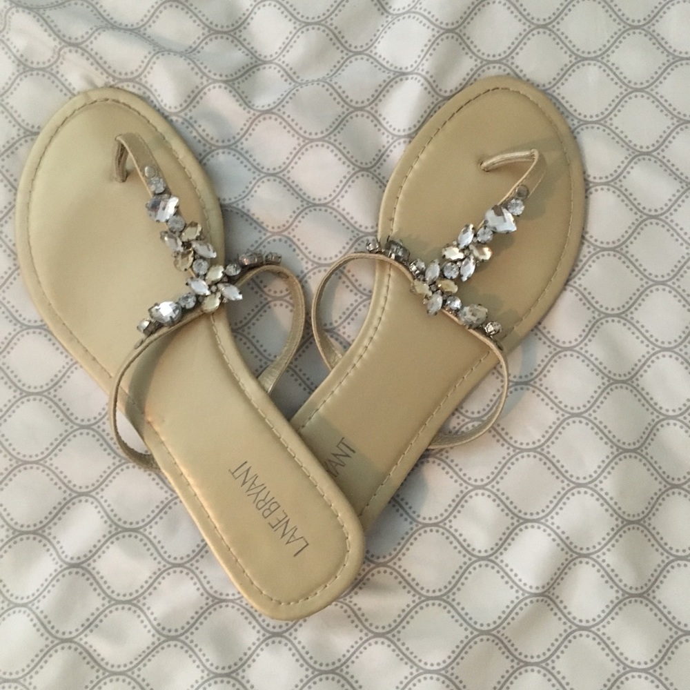Lane Bryant WIDE Jeweled Flip Flops